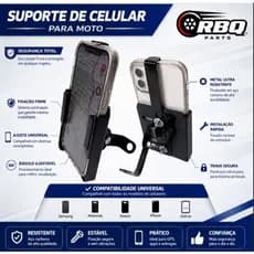 Suporte de Telefone Celular de Aço Preto Para Motos e Bicicletas