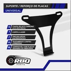 Suporte Protetor Placa Moto Mercosul Universal Moldura Ferro