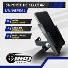Suporte Celular Reforçado Para Moto De Ferro Modelo Mottul Preto Regulagem