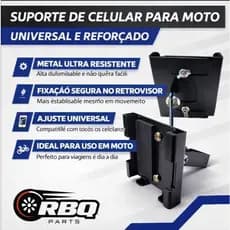 Suporte Celular Reforçado Para Moto De Ferro Modelo Mottul Preto Regulagem