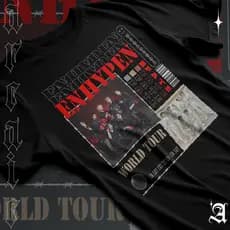 Camiseta Enhypen World Tour Boy Band Fate Álbum Dark Blood Musics Tee Unissex