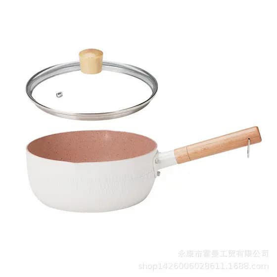 Panela Yukihira premium, panela para leite, panela para sopa com tampa grossa, tampa de aço inoxidável com vidro tempera