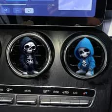 Aromatizador de ar para carro, decoração interior, perfume acrílico em formato de caveira.