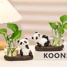 recipiente para plantas hidropônicas, decoração de, ornamento criativo verde, vaso em formato de panda de d