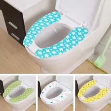Almofada adesiva lavável para assento de vaso sanitário com estampa de desenho animado, reutilizável, almofada estilo ad
