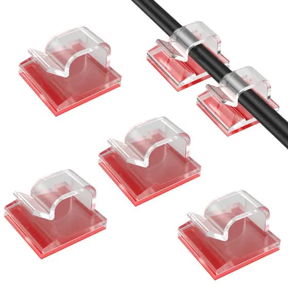 Organizador de cabos, presilha de cabos autoadesiva, suporte de cabos para mesa, organizador de cabos simples, enrolador