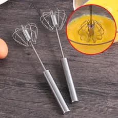 Batedor de Ovos em Aço Inoxidável Semi-Automático 304, Misturador Manual de Ovos e Creme, Liquidificador Doméstico para
