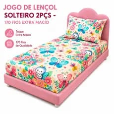 Jogo De Lençol/forro de cama  Solteiro 2 Peças Lençol om Elástico Fronha Tecido Confortável Estampado Infantil