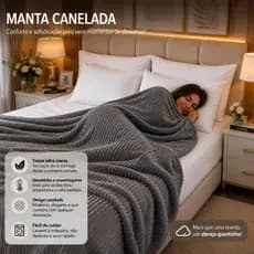 Cobertor Casal Inverno Manta Canelada Cama Posta Quentinha Fofinha Toque Macio 2,00x1,80