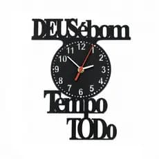 Relógio de Parede Decorativo  Deus é Bom o Tempo Todo em Mdf Casa e Decoração fé e estilo