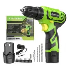 Furadeira Parafusadeira ZRF-02 Sem Fio 3/8" 12V 28N.m Profissional Bateria 1300mAh Recarga Rápida 1 Hora, Torque 28N.m F