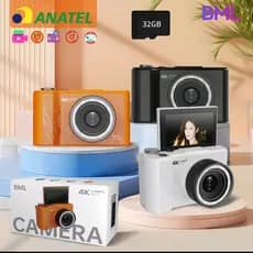 Câmera Digital 4K 72MP Zoom 16x Tela Flip Selfie 180° Compacta e Portátil Mais Vendida