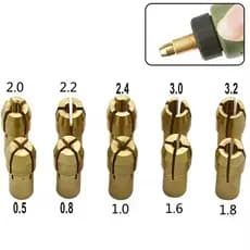 Kit 10 Peças Mini Mandril Dremel Motor 0,5 a 3,2mm Retifica Ferramentas