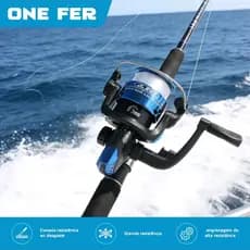 Conjunto de vara de pesca retrátil com carretilha giratória para iniciantes, com linha