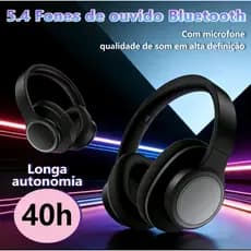 Fones de ouvido Bluetooth ANC com microfone e até 50 horas de vida útil da bateria com carregamento rápido preto