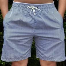 Bermuda Mauricinho Listrada Tactel Premium Short Praia Estampado Risca de Giz Verão Masculino Adulto