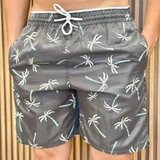 Short Masculino Coqueirinho Tactel Grosso Estampado Praia Academia Atividades Ao Ar Livre