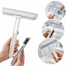 RODO SILICONE LIMPA VIDROS JANELA 4 EM 1 ESCOVA BUCHA RASPADOR REMOVEDOR PELOS PIA ESPELHO CARRO