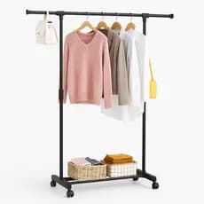 CABIDEIRO ARARA ORGANIZADOR ROUPAS RODINHAS GUARDA ROUPA TELESCOPICA BARRA AJUSTAVEL PRATELEIRA SAPATEIRA QUARTO CLOSET