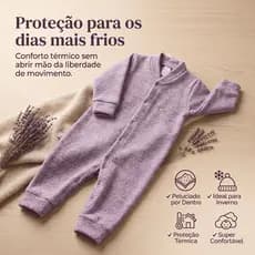 Macacão Pijama Infantil Peluciado Inverno Bebê 1 a 3 Anos Soft Plush Oversized Comfy e Quentinho