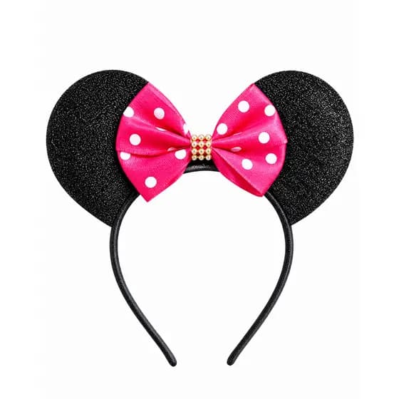 Tiara Infantil Minnie Laço Rosa Pink Personalizadas Mundo Rosa Festas Escola Passeios