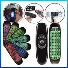 Mini Controle Air Mouse Sem Fio 2.4G Teclado QWERTY com USB Receptor para Smart TV Android PC Notebook Projetor