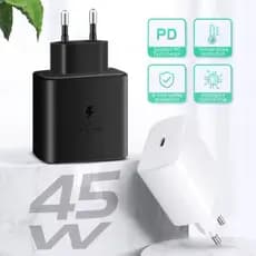Carregador Turbo 45W USB-C Carregamento Rápido com Cabo Tipo-C 1 Metro para galaxy