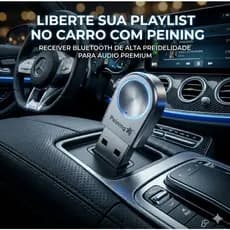 Adaptador Bluetooth PEI-BTA04 USB Receptor Áudio Automotivo Sem Fio Bluetooth 5.1