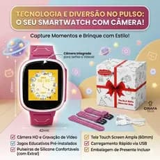 ⌚ Relógio SmartWatch Infantil GPS Câmera Foto Vídeo  Tela Touch e Jogos educativos