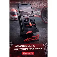 Suporte Celular 3D Fórmula 1 com Passagem de Cabo – Decoração Automobilismo F1