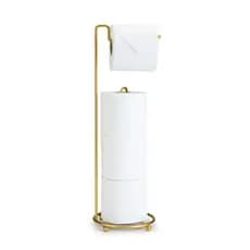 Suporte Porta Papel Higiênico De Chão 4 Rolos Dourado