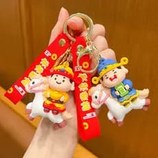 Chaveiro de pelúcia em forma de pônei do Ano do Cavalo do Ano Novo Chinês, decoração para chave de bolsa, presente de An