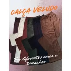 Calça Veludo Canelado Feminina Cintura Alta Inverno Confortável Casual Chic