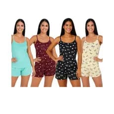 KIT 3 PIJAMAS DE ALÇA,ESTAMPAS VARIADAS