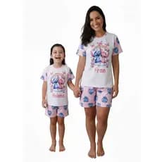 Kit 2 Pijamas Mãe e Filha > Pijama Feminino > Mãe e Filha trajes de dormir