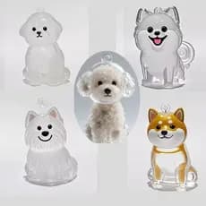 Chaveiro Criativo De Armazenamento De Cabelo Fofo Cachorro, Kit 5 Pingente Transparente Para Gato