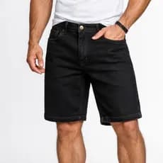 Bermuda Jeans Brim Masculina Sarja Conforto Casual Verão Short Masculino Tradicional Slim Mauricinho Cargo Skinny
