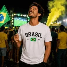 Camiseta Brasil Tradição Est 1822 Unissex Casual 100% Algodão Envio Rápido