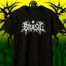 Camiseta Brasil Metal Estampa Underground 100% Algodão Unissex Envio Rápido