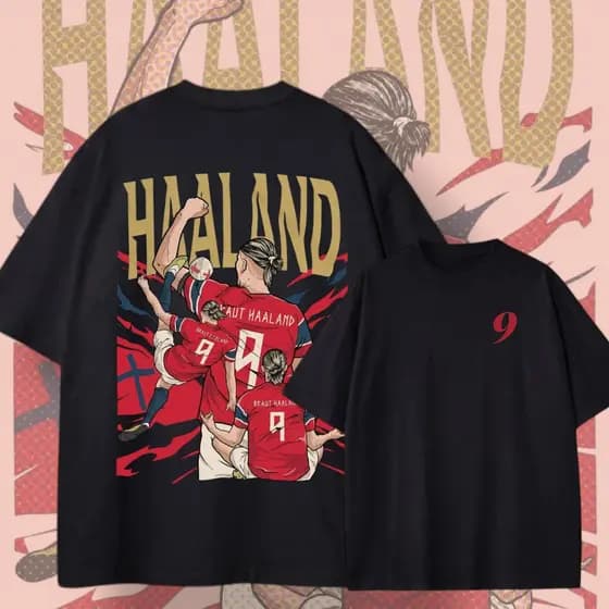 Camiseta Unissex Torcida Haaland Estampado 100% Algodão Casual Envio Rápido