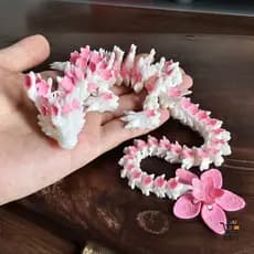 Modelo de dragão chinês Impressão 3D Dragão Sakura Dragão voador Enfeite Articulações móveis Modelo multicolorido