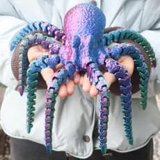 Polvo Impresso em 3D Polvo Gigante Polvo de Oito Pernas Articulações Móveis Modelo Realista de Uma Peça Ornamento