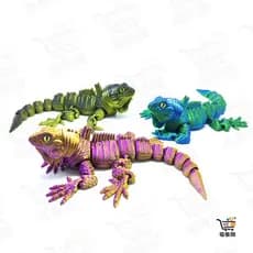 Iguana Impressa em 3D Lagarto, Articulações Móveis Enfeite de Mesa Modelo de Réptil de Estimação Estilo Anime