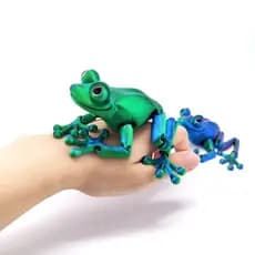 Figura de Sapo Pequeno Realista Impressa em 3D com Articulações Flexíveis e Alto Valor Estético