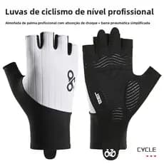 Luvas de Ciclismo Antiderrapantes Absorventes de Choque para Esportes ao Ar Livre Fitness Respirável Luvas de Meio Dedo