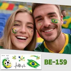 Adesivos Faciais de Futebol da Copa do Mundo 2026 EUA-Canadá-México, Adesivos de Tatuagem para Torcedores da Copa do Mun