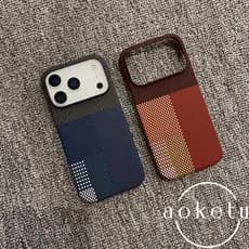 Meio Pacote Padrão De Fibra De Carbono Adequado Para iPhone 17 Promax Capa De Telefone Sucção Magnética 16pro Grade Azul