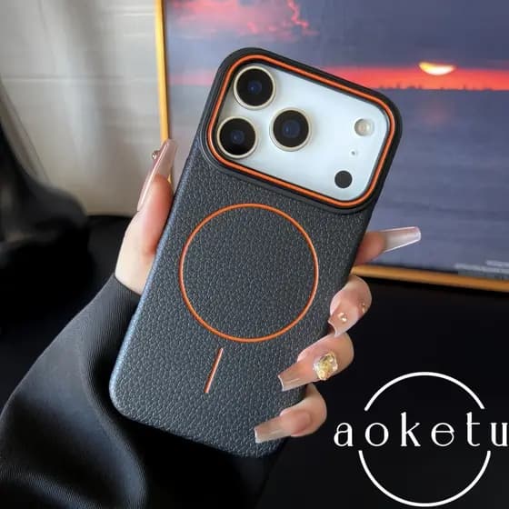 Adequado Para Apple 17promax Lichia Padrão TPU Sucção Magnética 16promax Capa De Telefone , Novo iPhone 15pro Macia anti