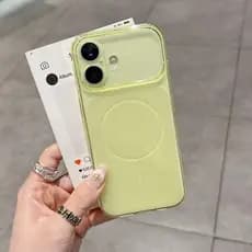Nova Capa De Telefone TPU Fosca Com Janela Grande Amarela E Círculo Fino Adequada Para iPhone 11 12 13 14 15 16 17 Pro M