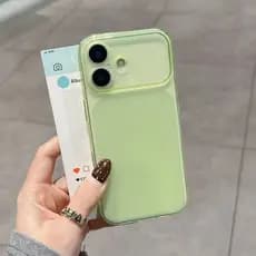 Capa De Telefone Verde TPU Ultrafina Com Janela Grande Instantâneamente Fosca Adequada Para iPhone 11 12 13 14 15 16 17
